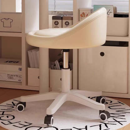 Modern Microfiber Leather Plastic Vanity Stool — F
