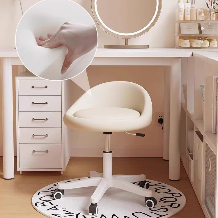 Modern Microfiber Leather Plastic Vanity Stool