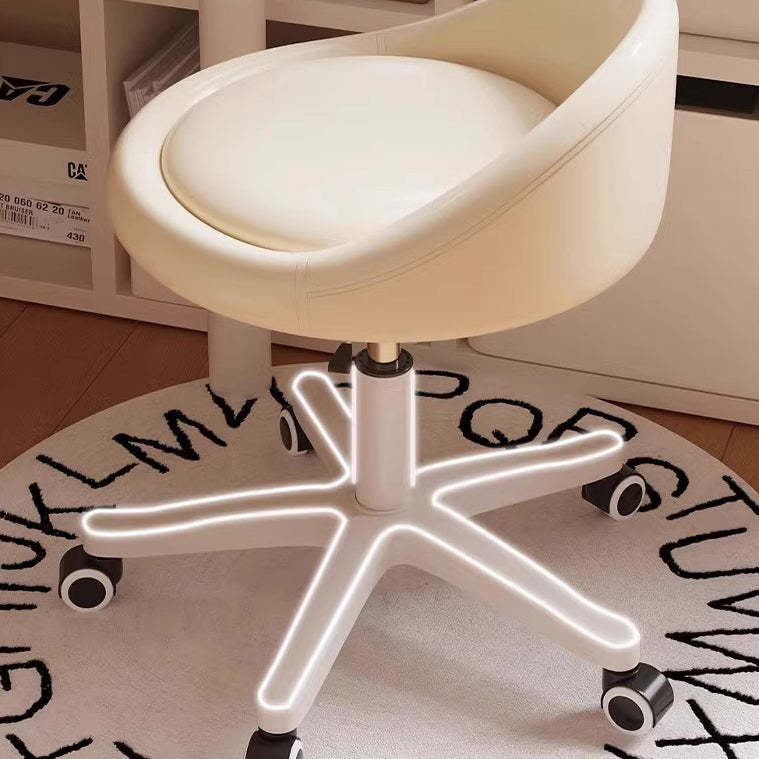 Modern Microfiber Leather Plastic Vanity Stool — E