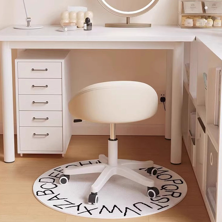 Modern Microfiber Leather Plastic Vanity Stool