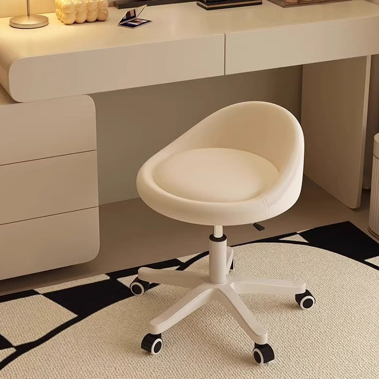 Modern Microfiber Leather Plastic Vanity Stool