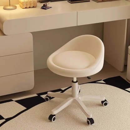 Modern Microfiber Leather Plastic Vanity Stool