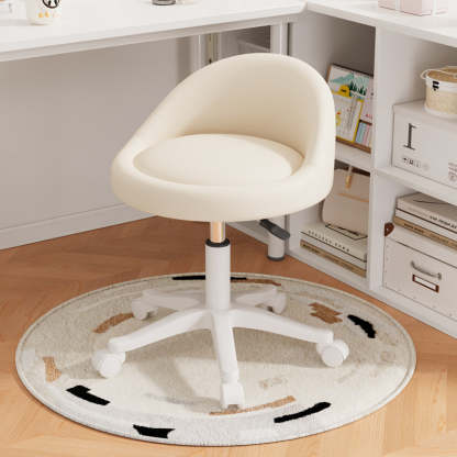 Modern Microfiber Leather Plastic Vanity Stool