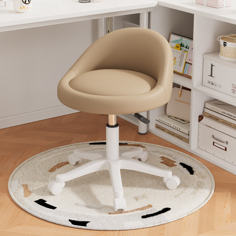 Modern Microfiber Leather Plastic Vanity Stool