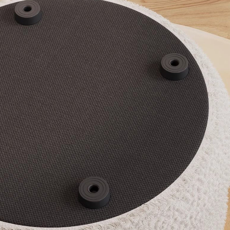 Minimalist Cylinder Lambswool Wood Vanity Stool