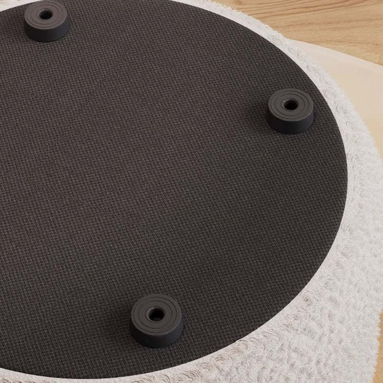Minimalist Cylinder Lambswool Wood Vanity Stool