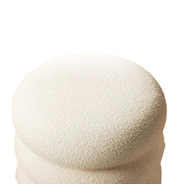 Minimalist Cylinder Lambswool Wood Vanity Stool