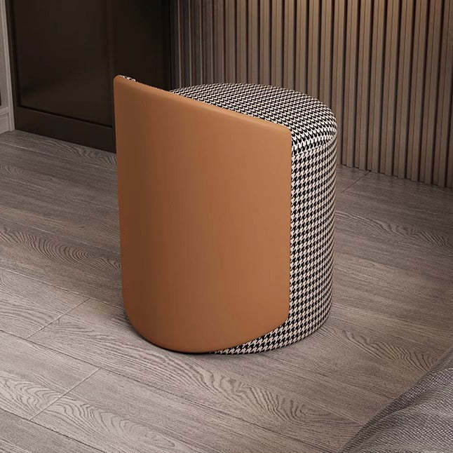 Luxury Cylinder Cotton Hemp Leather Vanity Stool