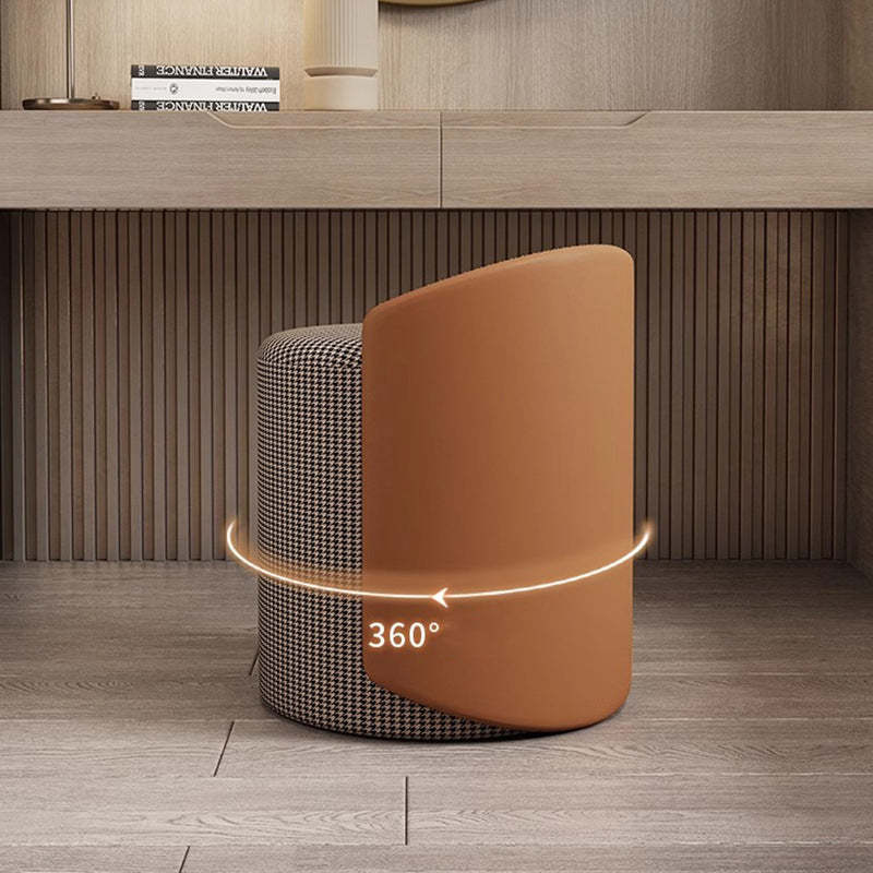 Luxury Cylinder Cotton Hemp Leather Vanity Stool
