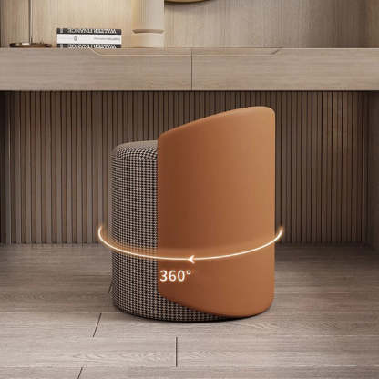 Luxury Cylinder Cotton Hemp Leather Vanity Stool
