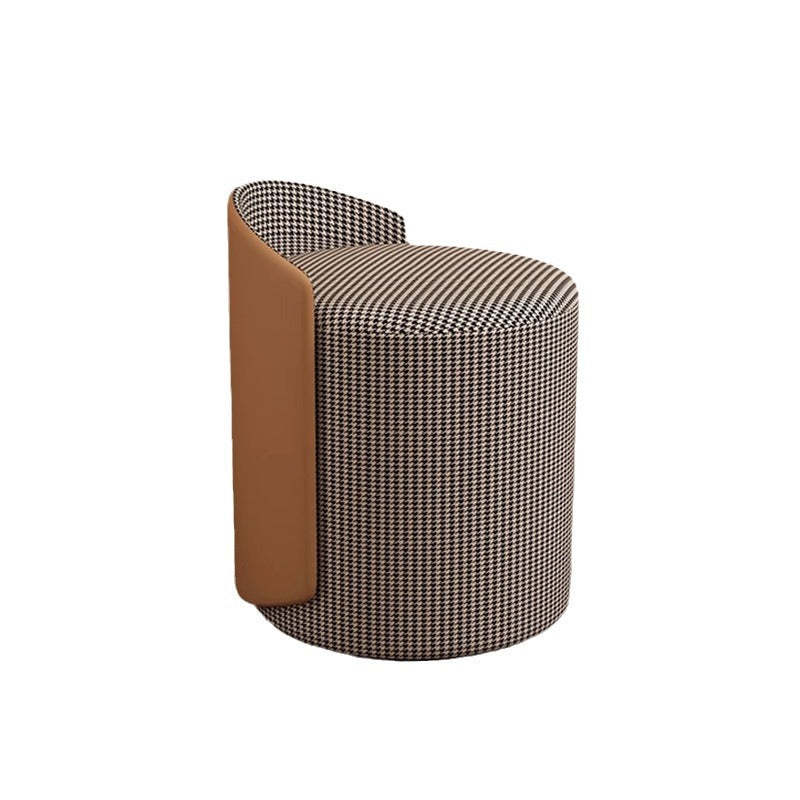 Luxury Cylinder Cotton Hemp Leather Vanity Stool