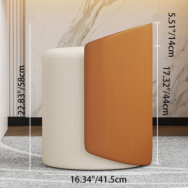 Luxury Cylinder Cotton Hemp Leather Vanity Stool