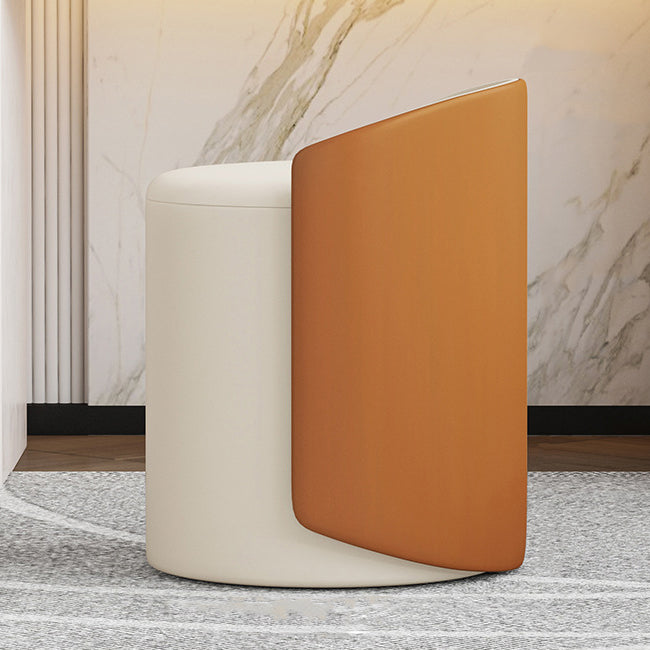 Luxury Cylinder Cotton Hemp Leather Vanity Stool