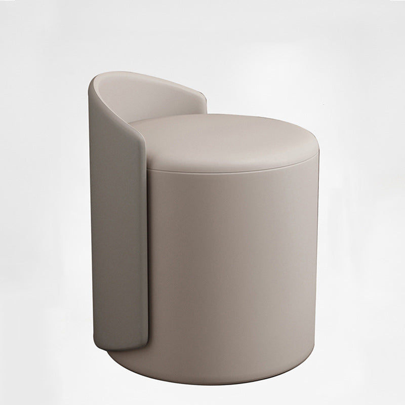 Luxury Cylinder Cotton Hemp Leather Vanity Stool