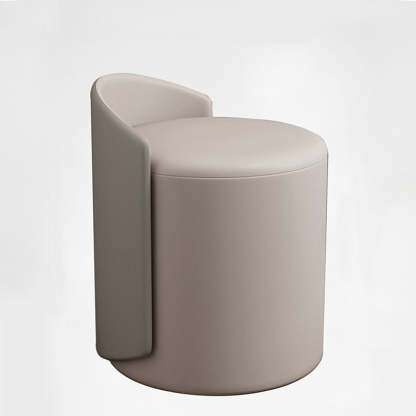 Luxury Cylinder Cotton Hemp Leather Vanity Stool