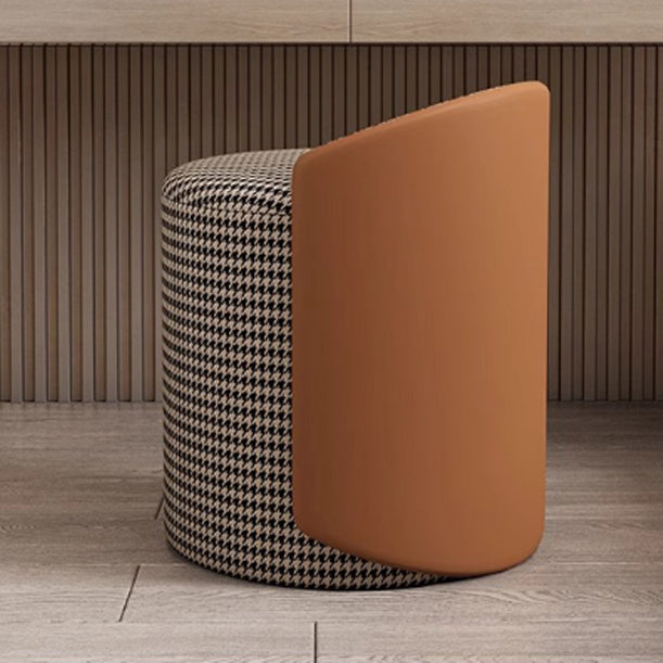 Luxury Cylinder Cotton Hemp Leather Vanity Stool