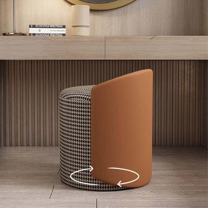 Luxury Cylinder Cotton Hemp Leather Vanity Stool
