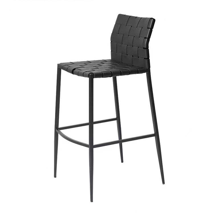 Scandinavian Saddle Leather Metal Bar Stool