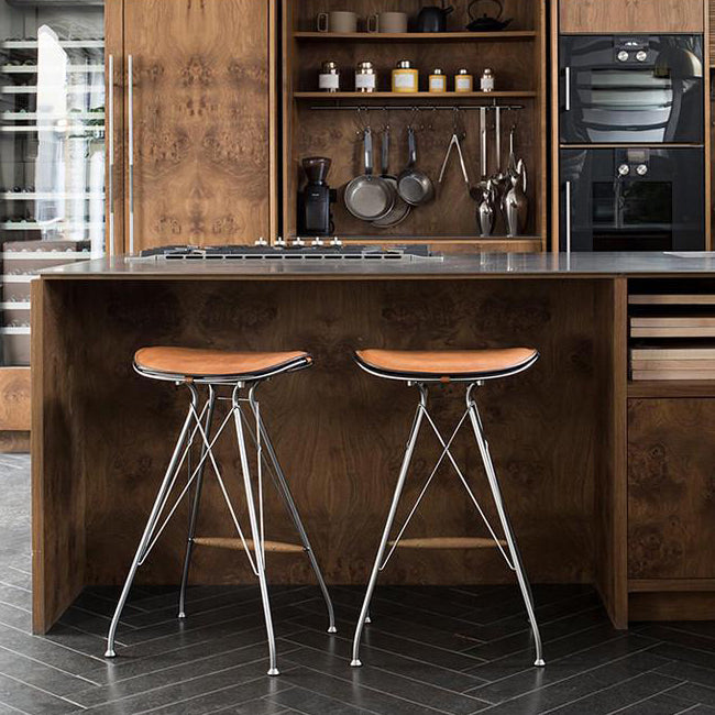 Modern Leather Metal Dining Chair
