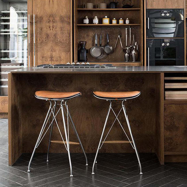 Modern Leather Metal Dining Chair