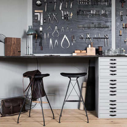 Modern Leather Metal Dining Chair