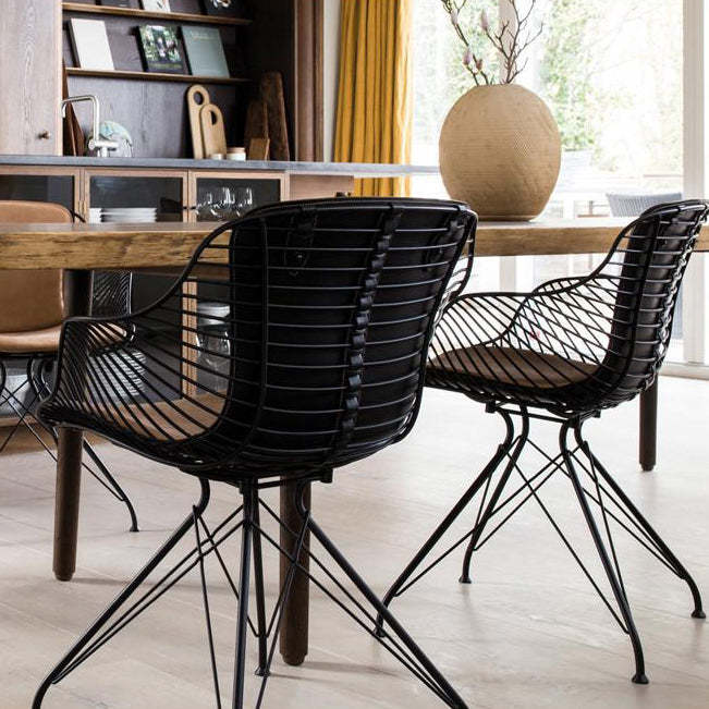 Modern Leather Metal Dining Chair