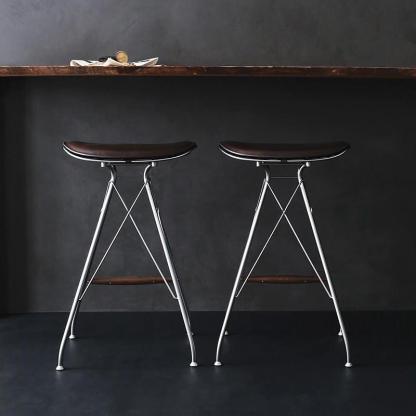 Modern Leather Metal Dining Chair