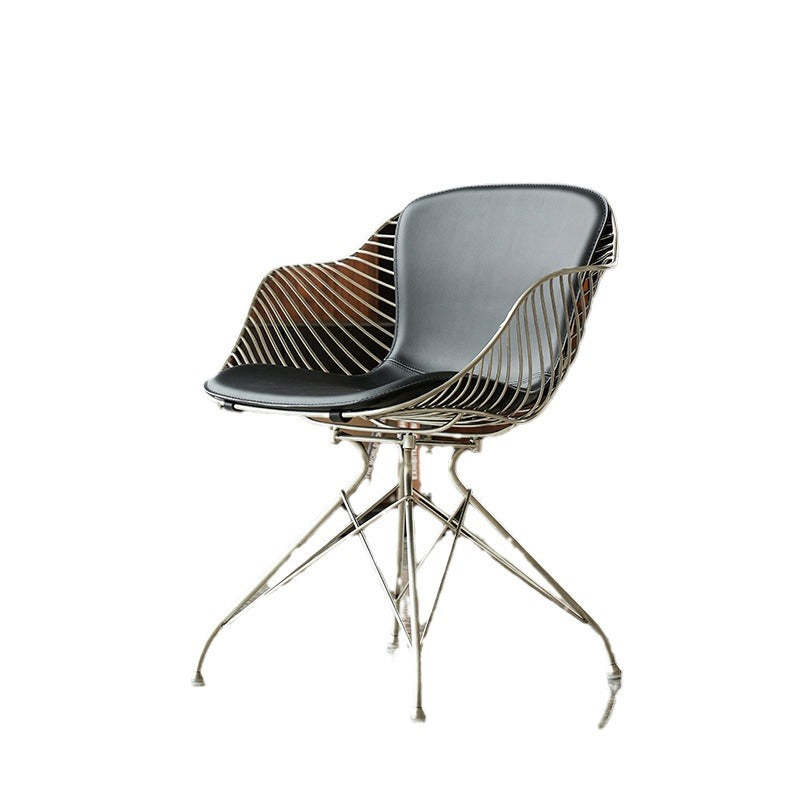 Modern Leather Metal Dining Chair