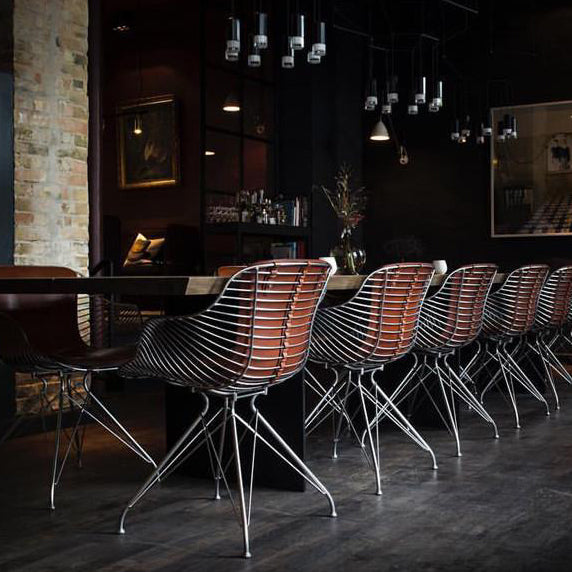Modern Leather Metal Dining Chair