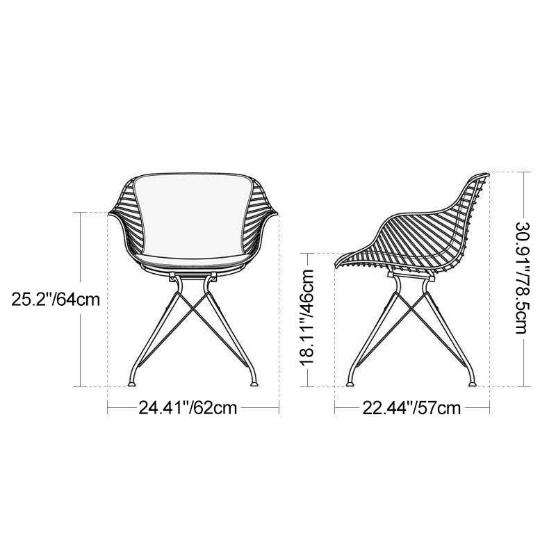 Modern Leather Metal Dining Chair