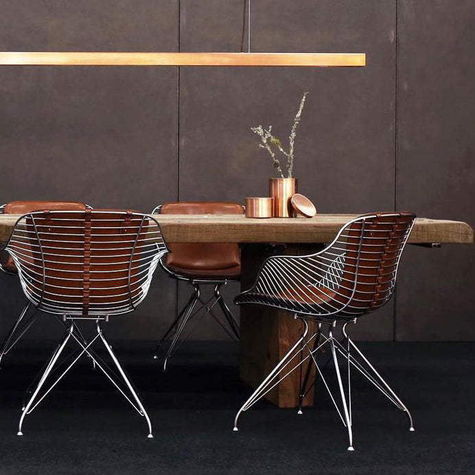 Modern Leather Metal Dining Chair