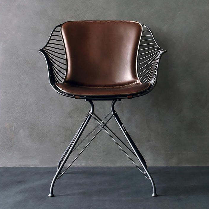 Modern Leather Metal Dining Chair