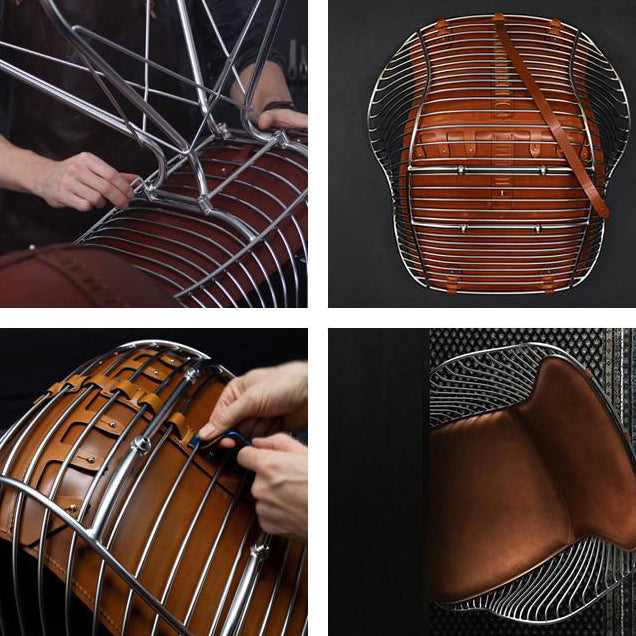 Modern Leather Metal Dining Chair