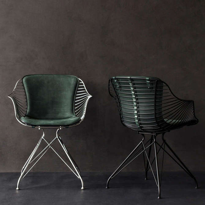 Modern Leather Metal Dining Chair