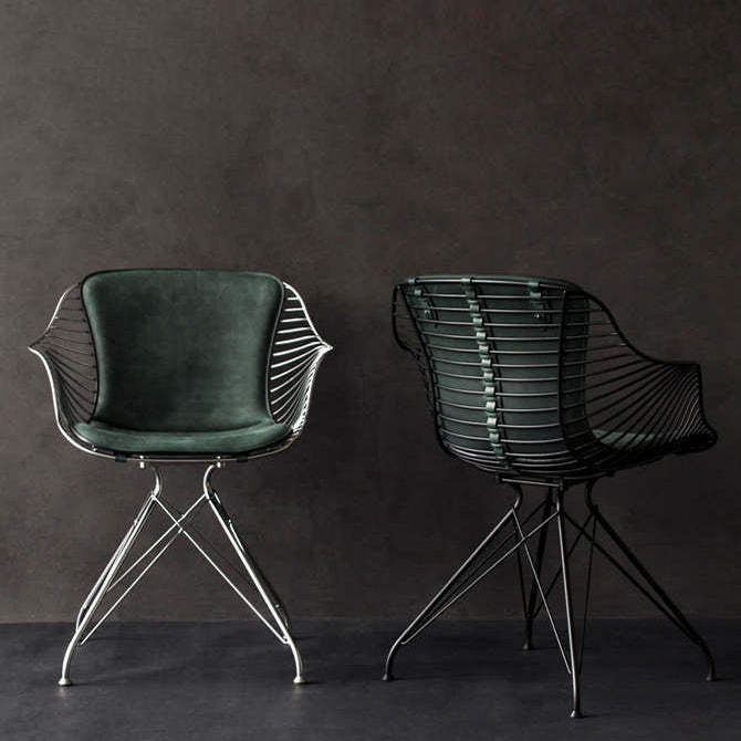 Modern Leather Metal Dining Chair