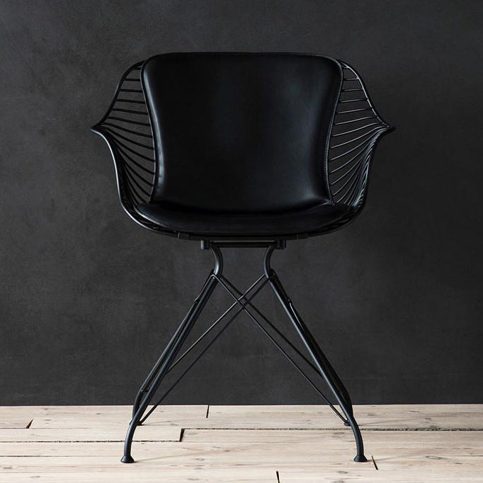 Modern Leather Metal Dining Chair