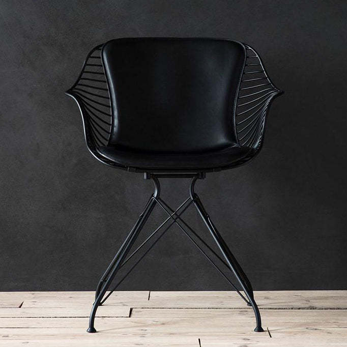 Modern Leather Metal Dining Chair