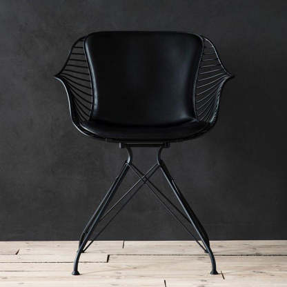 Modern Leather Metal Dining Chair