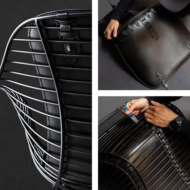 Modern Leather Metal Dining Chair