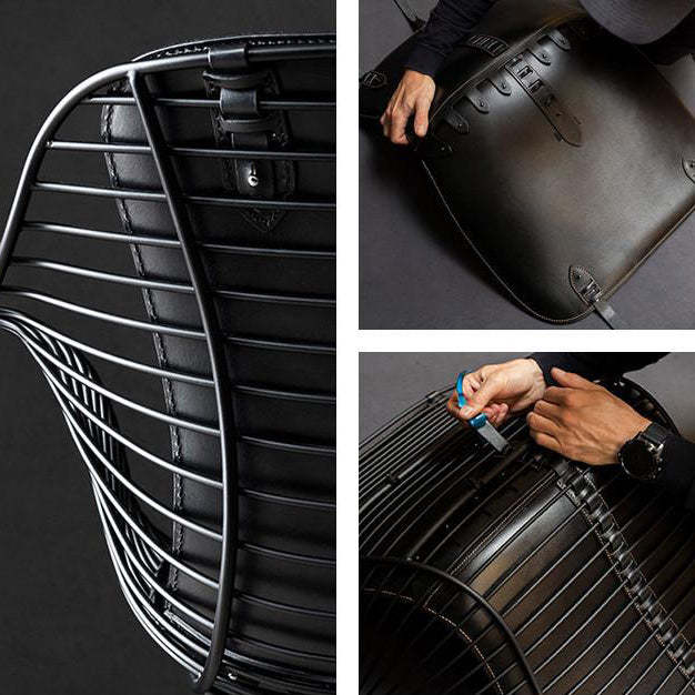 Modern Leather Metal Dining Chair