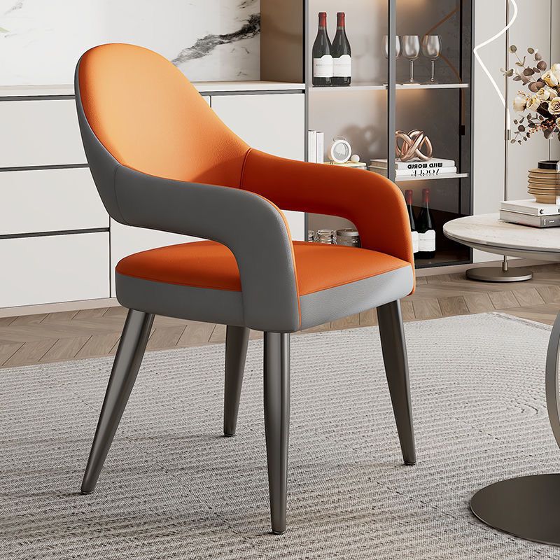 Scandinavian Leather Iron Chair