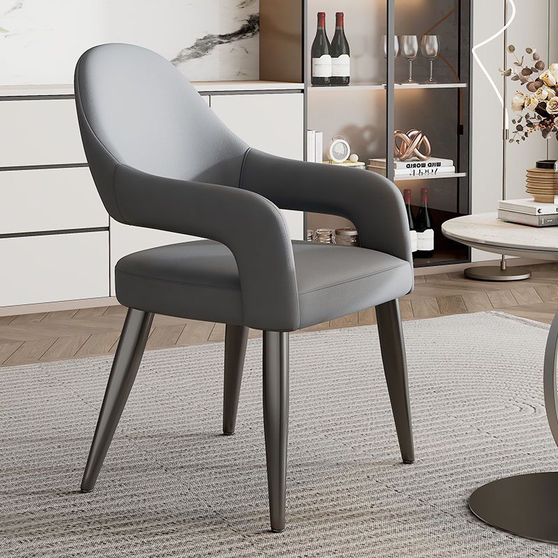 Scandinavian Leather Iron Chair