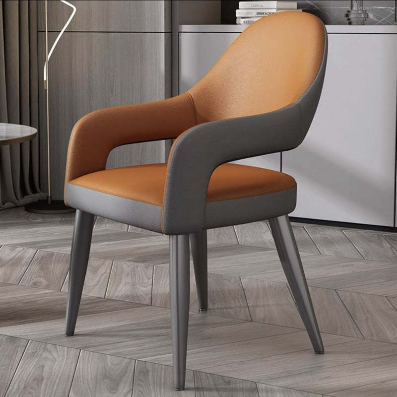 Scandinavian Leather Iron Chair