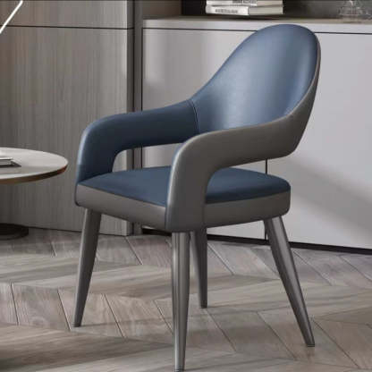 Scandinavian Leather Iron Chair