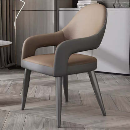 Scandinavian Leather Iron Chair