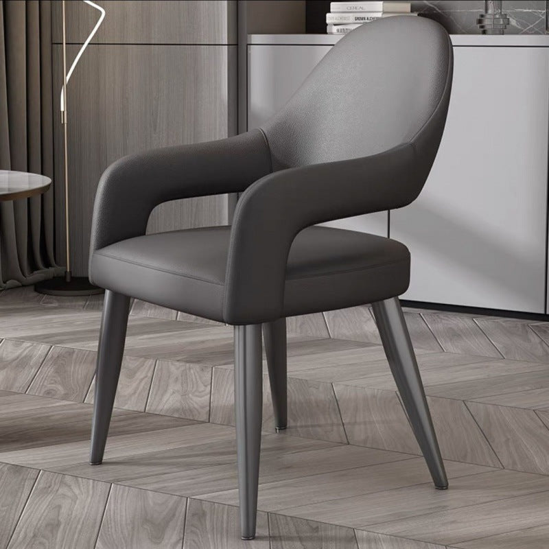 Scandinavian Leather Iron Chair