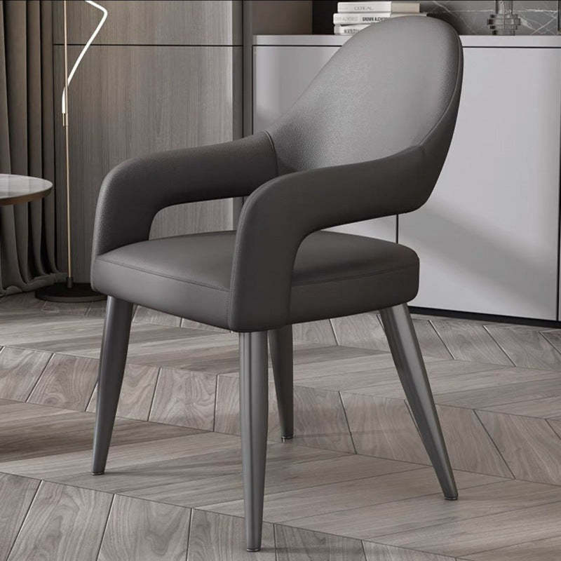 Scandinavian Leather Iron Chair