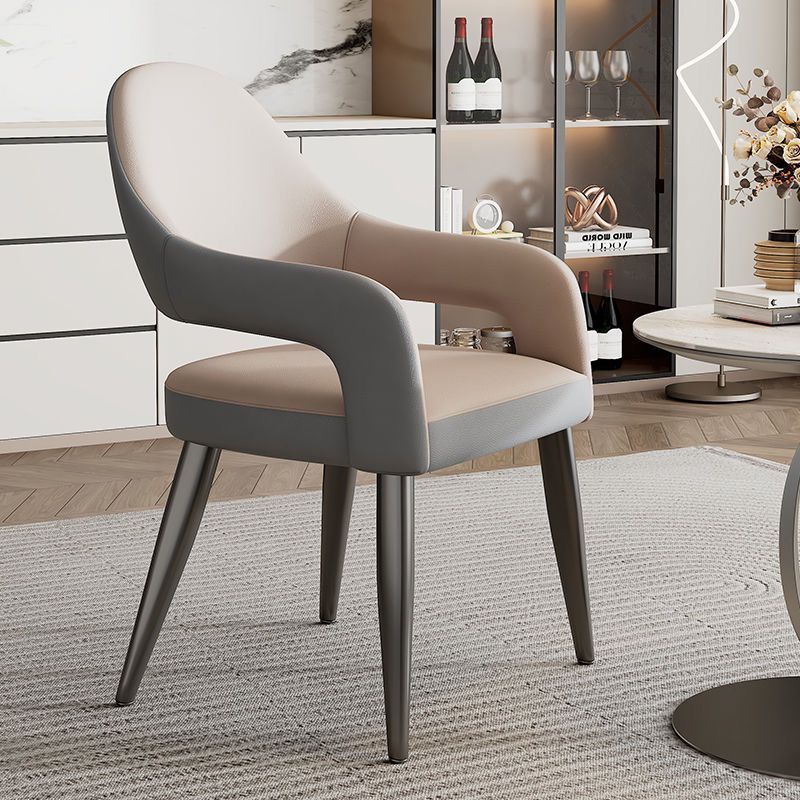 Scandinavian Leather Iron Chair