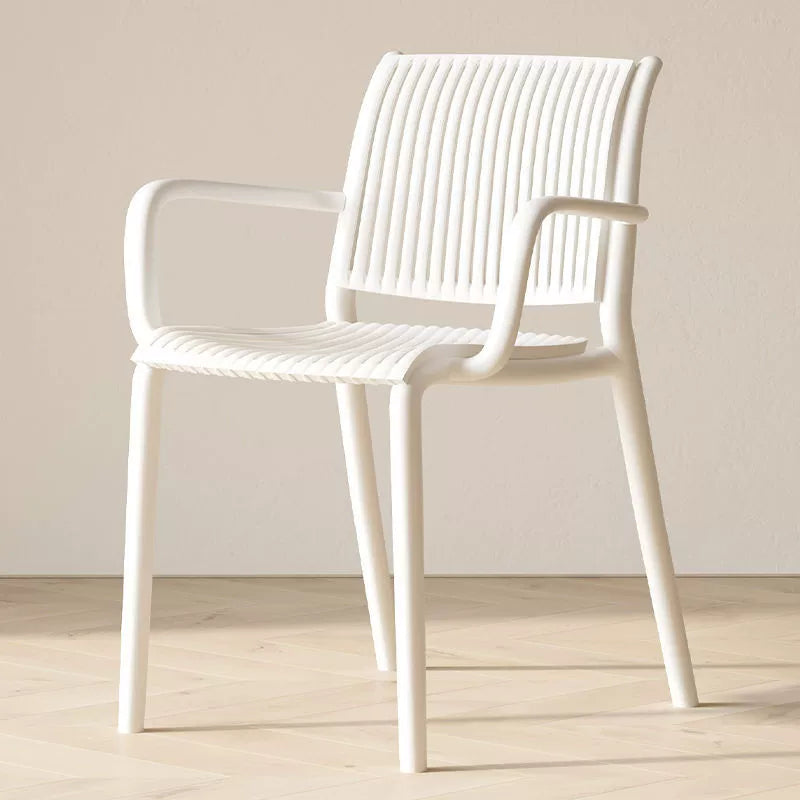 Modern Plastic Dining Chair with Armrest