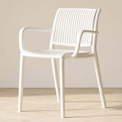 Modern Plastic Dining Chair with Armrest